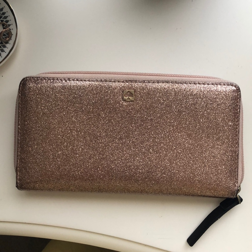 Kate Spade Rose Gold Glitter Wallet